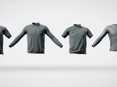 11 Basic LowPoly T-Shirts Pack 3D model