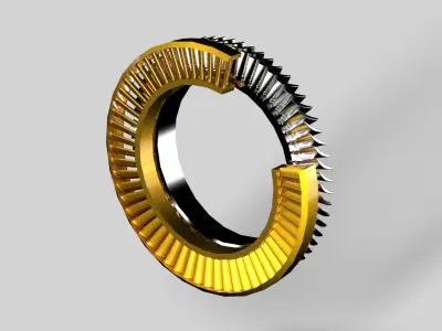 Turbofan Engine - Fan and Compressor Section with Housing 3D print model