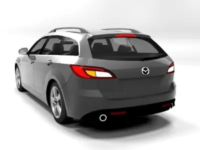 MAZDA 6 ESTATE 2009 LOWPOLY Low-poly 3D model