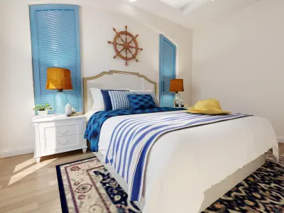 Mediterranean bedroom kids room 3D model