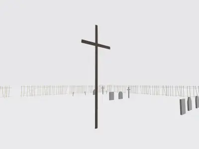 Cemetery 3D model Free low-poly 3D model