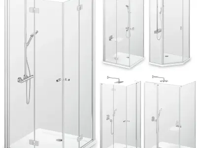 Radaway Nes Brushed Nickel Shower 3 3D model