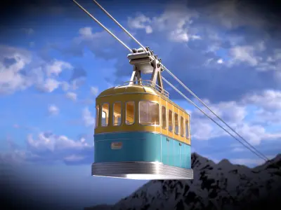 cable car  Low-poly 3D model
