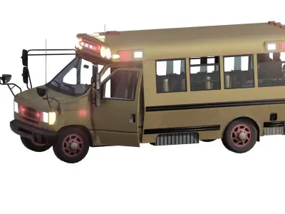 Rescue bus with equipment 3D model