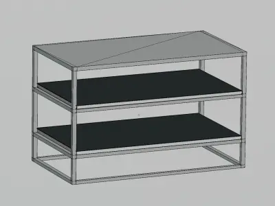 wooden shelf Low-poly 3D model