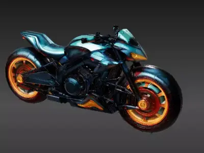 Futuristic Hover Bike 3D Model  Sci-Fi Racing Vehicle Game-Ready 3D model