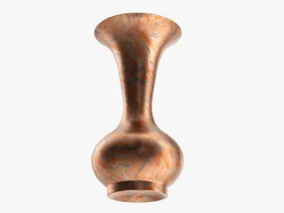 Oriental metal vase 01 3D model