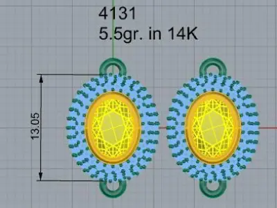 Oval Halo Earring 4131 3D print model