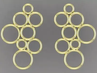Earring and Pendant sets ornamental design minimalistic 3D print model