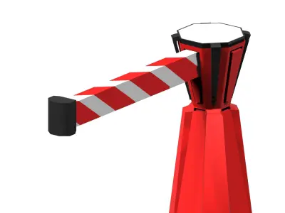 Aluminium Automation Traffic Car Barrier Low-poly 3D model