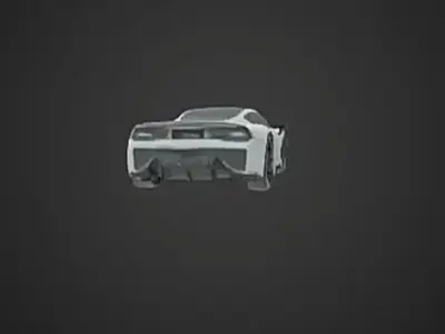 Futuristic Silver Sports Car 3D Model 3D model