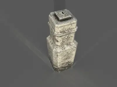 Marble pedestal Low-poly 3D model