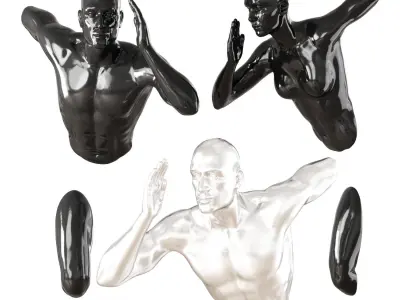 Sculptures man and woman wall decor 3D model