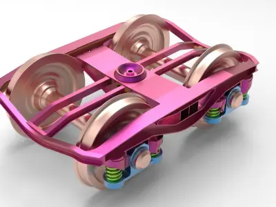 Train bogie railway set Y25 3D print model