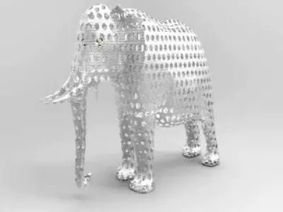 humans elephant made out of metal Free 3D model