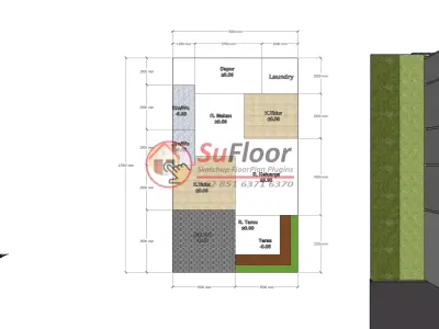 House 7x12m code 566 - Sketchup 3D model 3D model 3D model