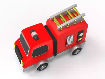 Cartoon Truck Low-poly 3D model order