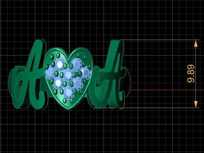 ALPHABET A AND A DIAMOND RING 3D PRINTABLE MODEL 3D print model