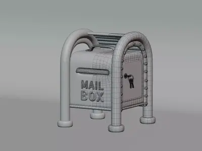 Cartoon Mailbox Low-poly 3D model