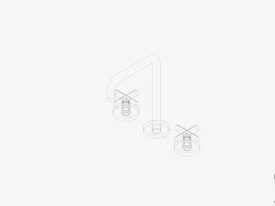 Basin Tap Set - Luxury - Sleek Plus Low-poly 3D model