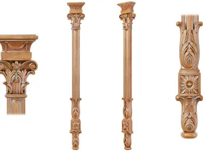 Classic pilaster 08 3D model