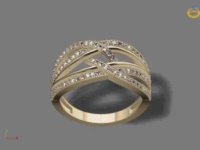 STL 3DM Print Ready Women Diamond Ring Lightweight Printable  3D print model 176