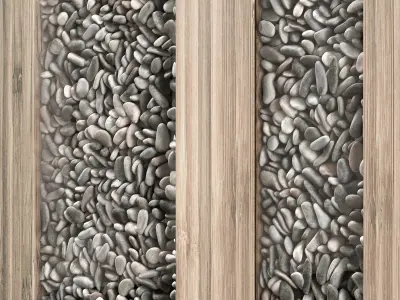 Wall Wood pebble decor n1 3D model
