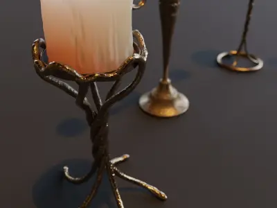 Candlestick collection set of candlesticks Low-poly 3D model