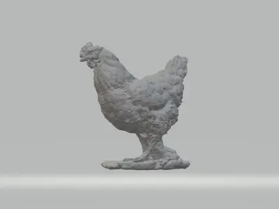 Hen Sculpture 3D print model
