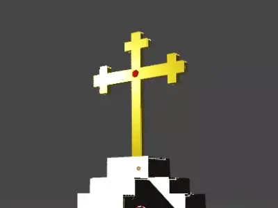 Gold cross 3D model