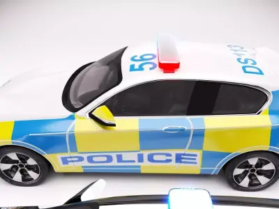 Generic Police Hatchback v4 Low-poly 3D model