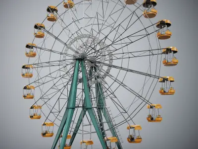 Painted Ferris Wheel Low-poly 3D model