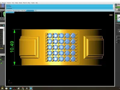 Modern Pave Square Diamond Ring for Men 4000 3D print model