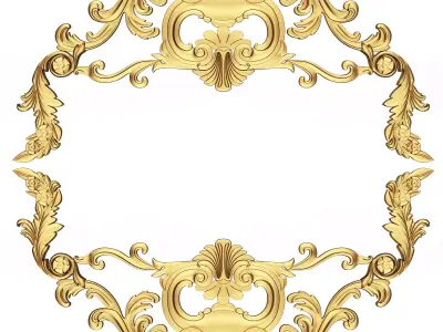 Carved Plaster Molding Decoration 08 Low-poly 3D model