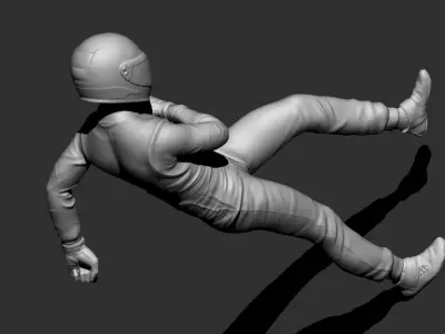 Driver kicking a tire 3D print model