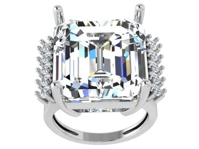 Emerald Cut Ring 4434 3D print model