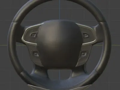 Simple Steering wheel concept for passenger car 3D model