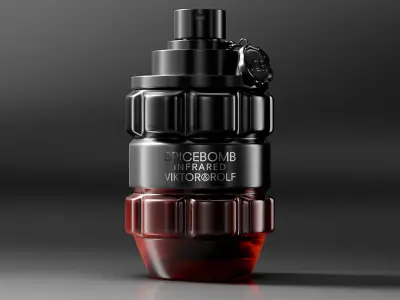 Spicebomb Perfume Bottle for men Low-poly 3D model