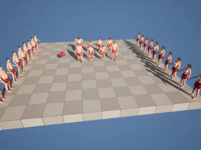 Shorts 104 - All MH Bodies and UE5 Skeletons - Rigged Low-poly 3D model