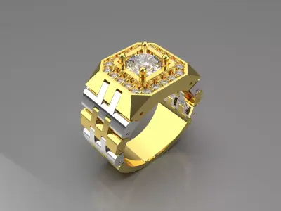 Luxury man Rolex design diamond ring model ror0010 3D print model