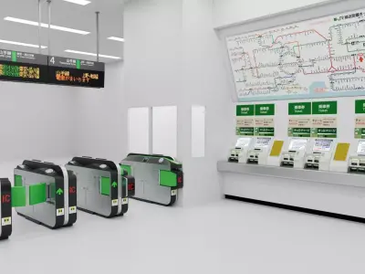 Japanese Railway station Entrance 3D model