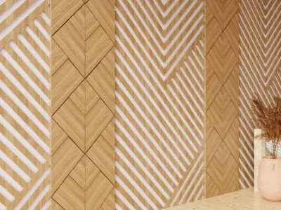 Wall wood seamless set2 V21 3D model