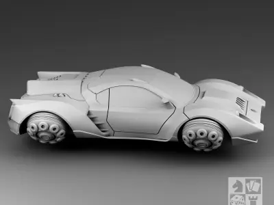Futuristic sports hovercar 3D print model