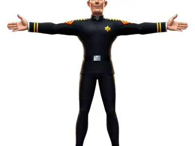 Officer Uniform model pack Low-poly 3D model