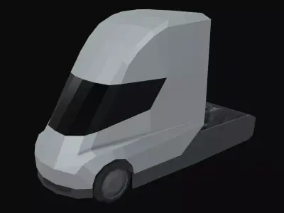 Tesla Semi Low Poly Low-poly 3D model