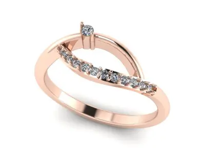 Jewelry Diamond Ring 3D Print Model  3D print model 8