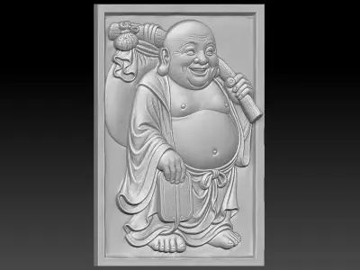 2 Buddha Maitreya CNC Relief Model 3D print model