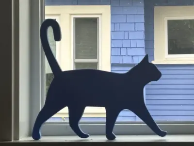 Running Cat Door Topper Window Sill Ornament  Free 3D print model