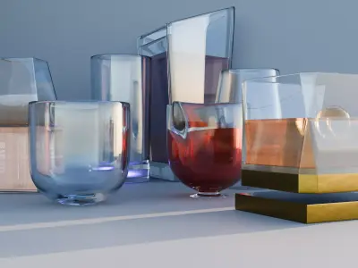 Sci-Fi Drinking Glass Pack Free 3D model