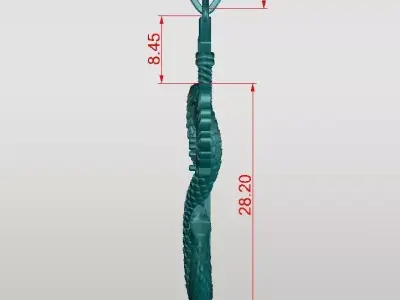 caduceus medical symbol pendant print ready 3d model 3D print model